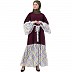 Printed Casual dress abaya- Wine and printed